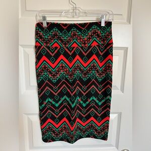 Lularoe Cassie Aztec chevron pencil skirt size S